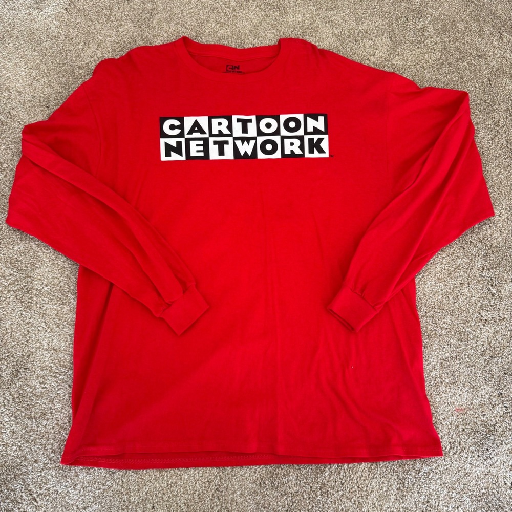 Cartoon Network Long Sleeve Shirt Mens XL Red y2k 2019 Graphic